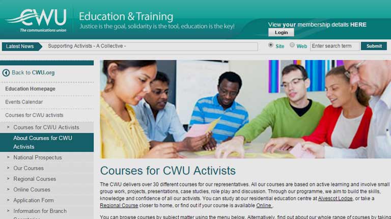 Picture of CWU Education and Training website