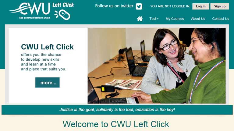 Picture of CWU Left Click website